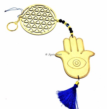 Hamsa Hand with Flower of Life Wall or Car Hanging For Healing Body