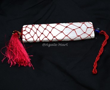 Selenite With Red Thread Wired Hanging For Home And Door