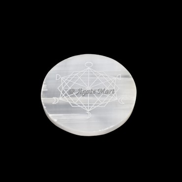Moon Phase Metatron Selenite Charging Plate