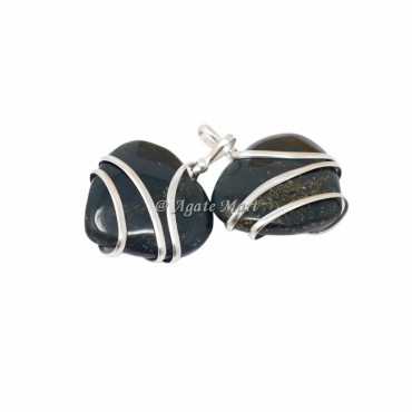 Labradorite Heart Wire Wraped Pendants