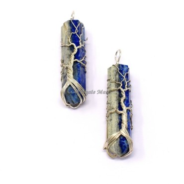 Lapis Lazuli Double Terminated Tree Of life Wire Wraped Pendant